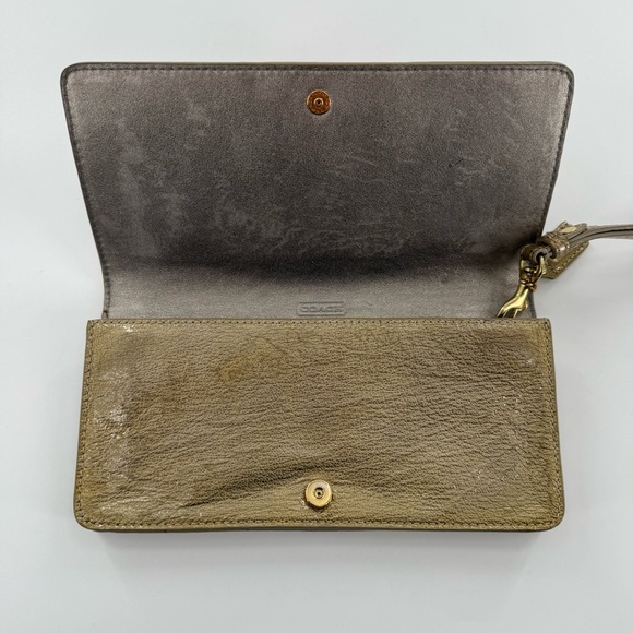 Coach Gold Leather Wristlet - Picture 3 of 6